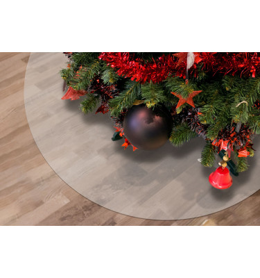 Okrągła mata pod choinkę 100cm gr. 03mm - półprzezroczysta z polipropylenu