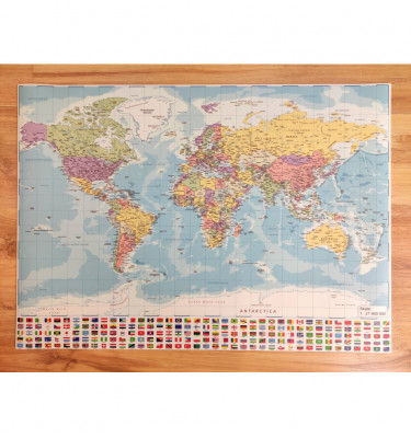 Podkładka na biurko 70x50cm mata ochronna POLITYCZNA MAPA ŚWIATA