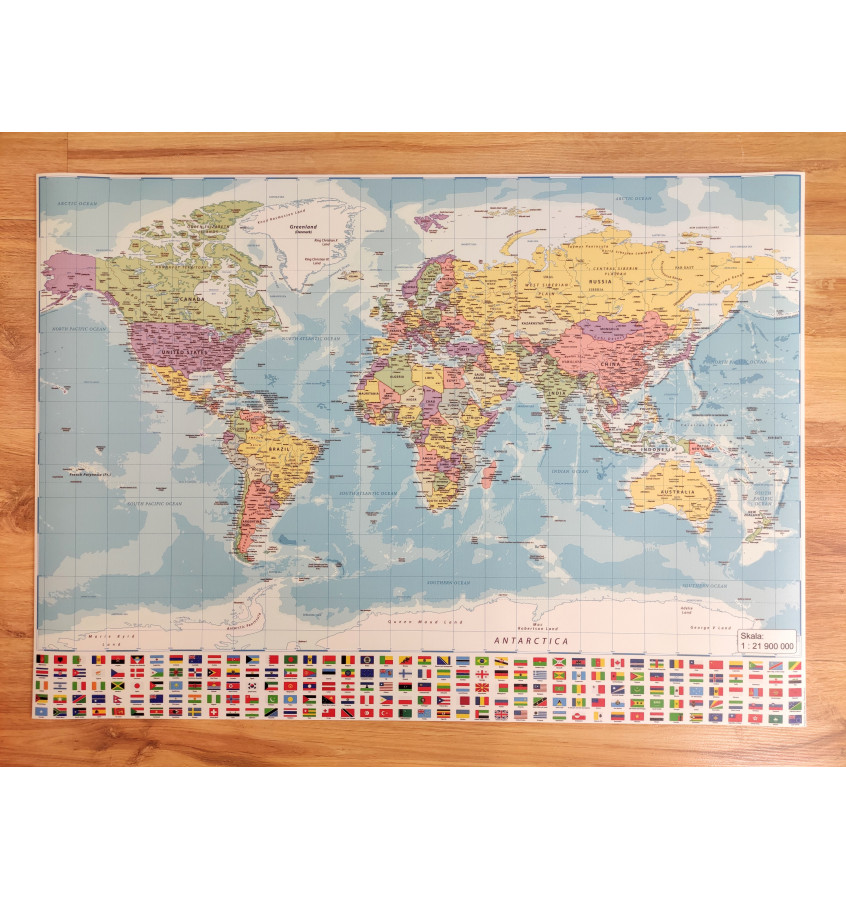 Podkładka na biurko 70x50cm mata ochronna POLITYCZNA MAPA ŚWIATA