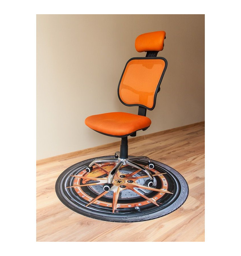 Mata ochronna pod fotel obrotowy nadruk na zamówienie  - okrągła 100cm gr. 13mm