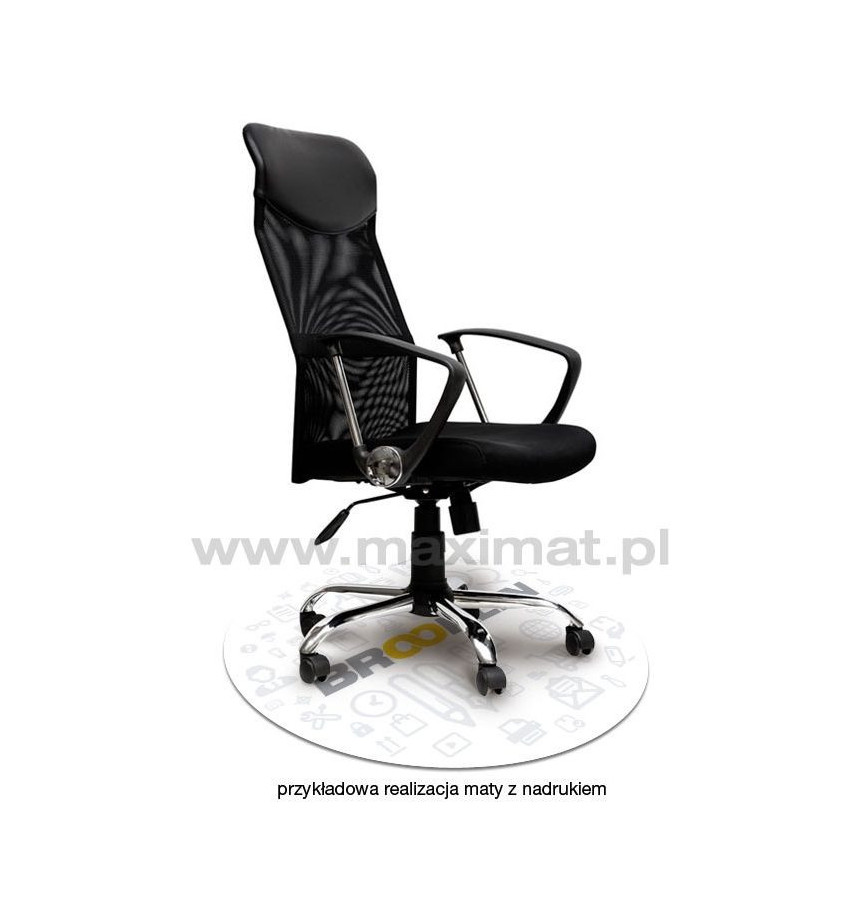 Mata ochronna pod fotel obrotowy nadruk na zamówienie  - okrągła 100cm gr. 13mm