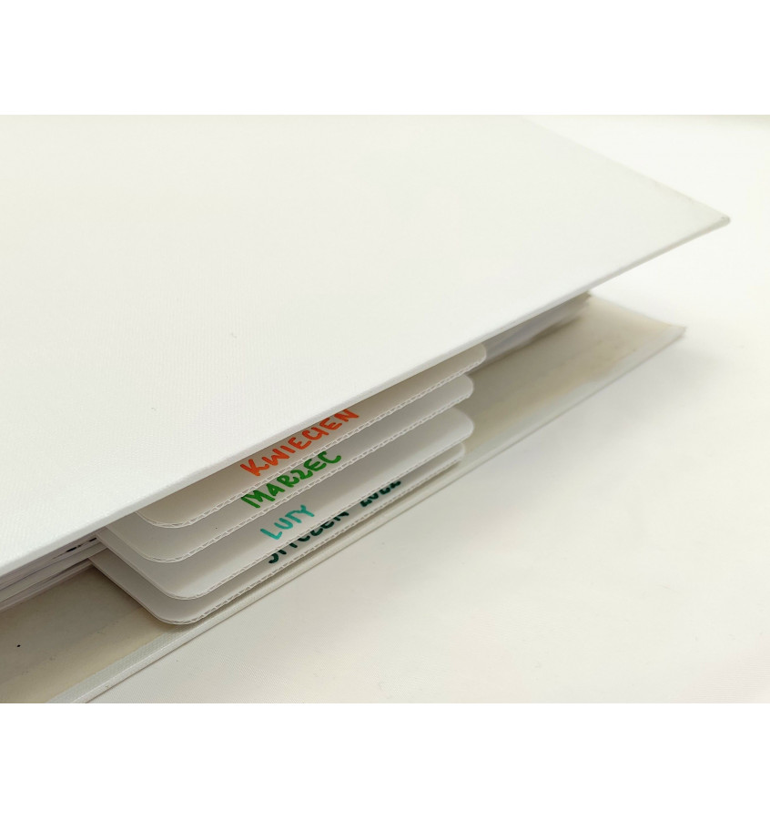  Przekładki do segregatora 1/3 A4 białe tekturowe komplet 25 szt