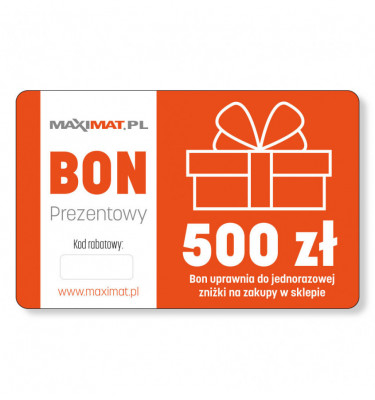 Bon prezentowy o wartości 500 zł