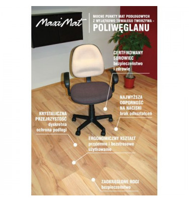 Mata ochronna 100x140cm pod krzesło biurowe ergonomiczna