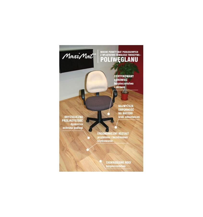 Mata ochronna 100x140cm pod krzesło biurowe ergonomiczna