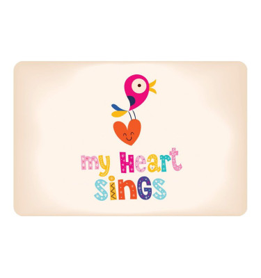 Mata 100x140cm gr 13mm ze wzorem 046 - MY HEART SINGS  