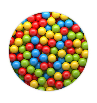 Mata ochronna pod krzesło na kółkach z grafiką 050 PIŁECZKI - pod fotel obrotowy - okrągła śr. 100cm gr. 13mm