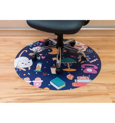 Mata ochronna pod krzesło na kółkach z grafiką 054 - pod fotel obrotowy - okrągła śr.100cm gr. 13mm