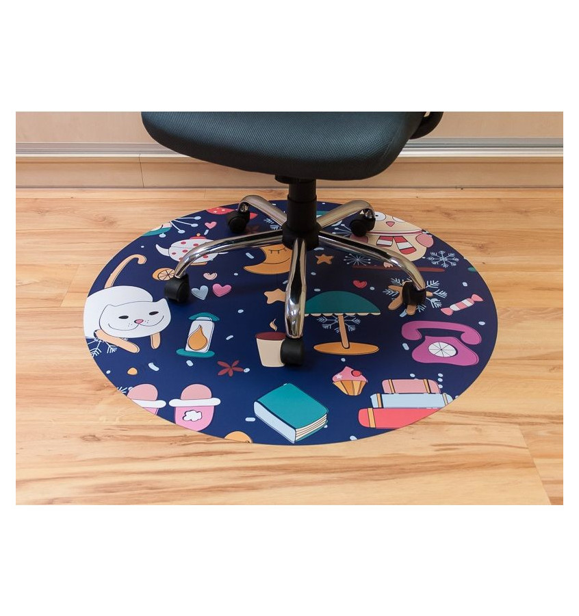 Mata ochronna pod krzesło na kółkach z grafiką 054 - pod fotel obrotowy - okrągła śr.100cm gr. 13mm