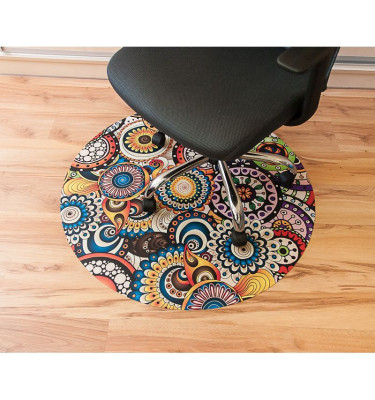 Mata ochronna pod krzesło na kółkach z grafiką 056 - pod fotel obrotowy - okrągła śr. 100cm gr. 13mm