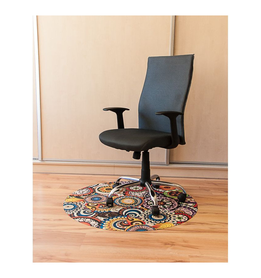 Mata ochronna pod krzesło na kółkach z grafiką 056 - pod fotel obrotowy - okrągła śr. 100cm gr. 13mm