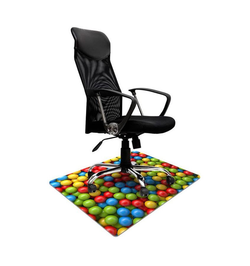 Mata ochronna pod krzesło na kółkach z grafiką 050 PIŁECZKI - pod fotel obrotowy - 80x120cm -  gr. 13mm