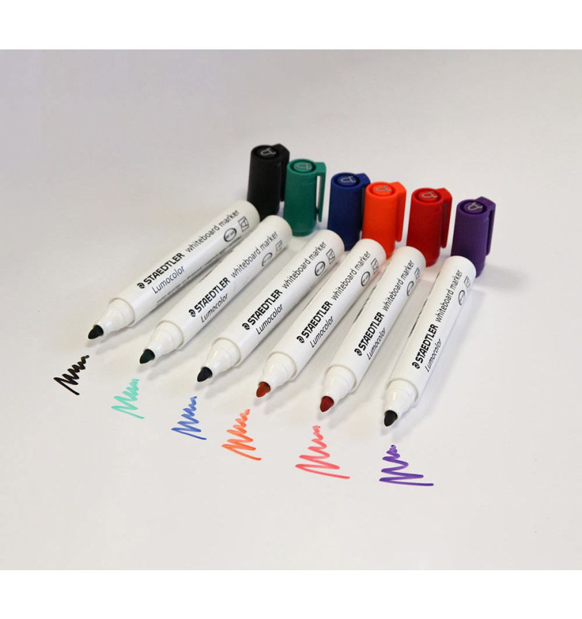 Komplet 6 markerów suchościeralnych do planerów i białych tablic LUMOCOLOR Staedtler