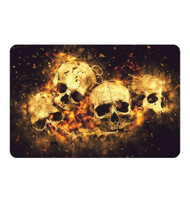 Mata 100x140cm gr 13mm ze wzorem 057 - PŁONĄCE CZASZKI