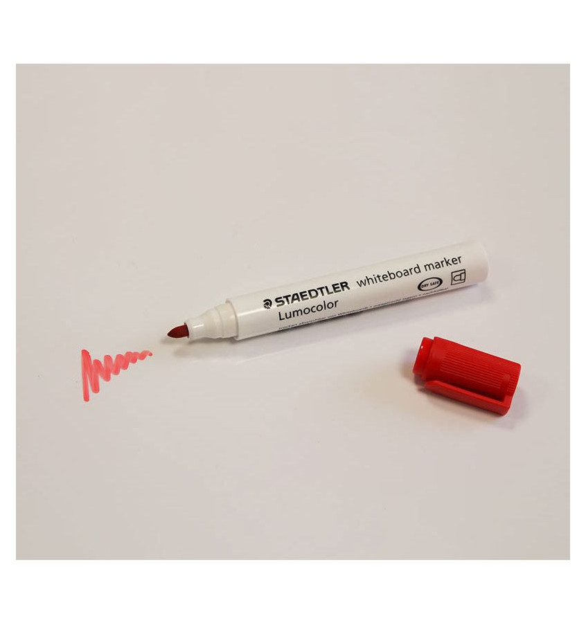 CZERWONY marker suchościeralny do planerów i białych tablic LUMOCOLOR Staedtler Whiteboard