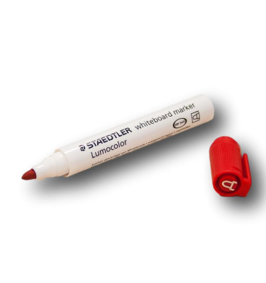 CZERWONY marker suchościeralny do planerów i białych tablic LUMOCOLOR Staedtler Whiteboard
