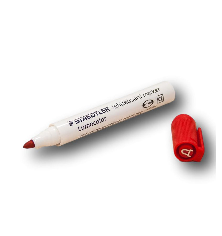 CZERWONY marker suchościeralny do planerów i białych tablic LUMOCOLOR Staedtler Whiteboard