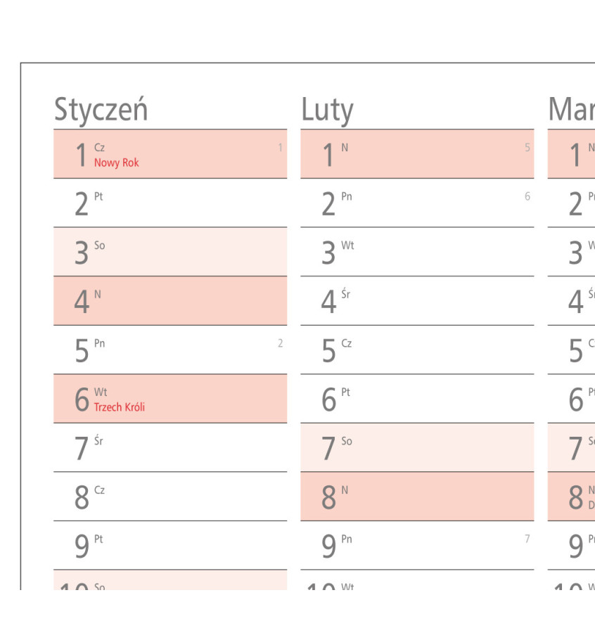 Planer ścienny 2026 MEGA kalendarz 190x102cm mocowanie smoprzylepne