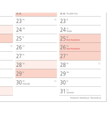 Planer ścienny 2026 MEGA kalendarz 190x102cm mocowanie smoprzylepne