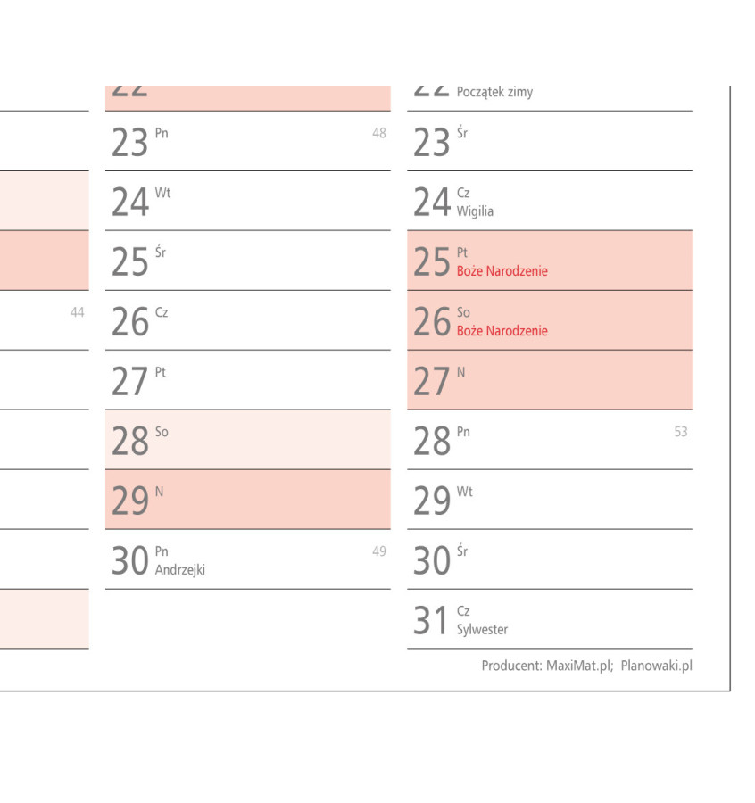 Planer ścienny 2026 MEGA kalendarz 190x102cm mocowanie smoprzylepne