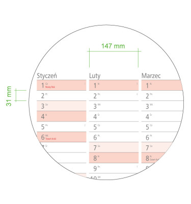 Planer ścienny 2026 MEGA kalendarz 190x102cm mocowanie smoprzylepne