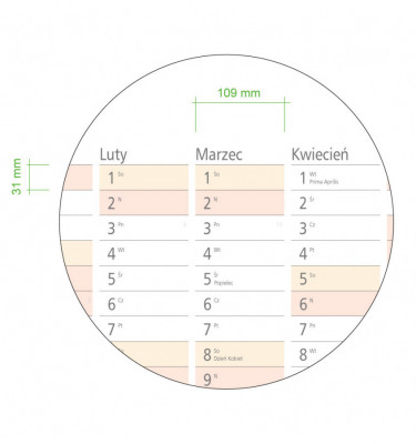 Planer ścienny 2026 138x975 cm kalendarz suchościeralny B0