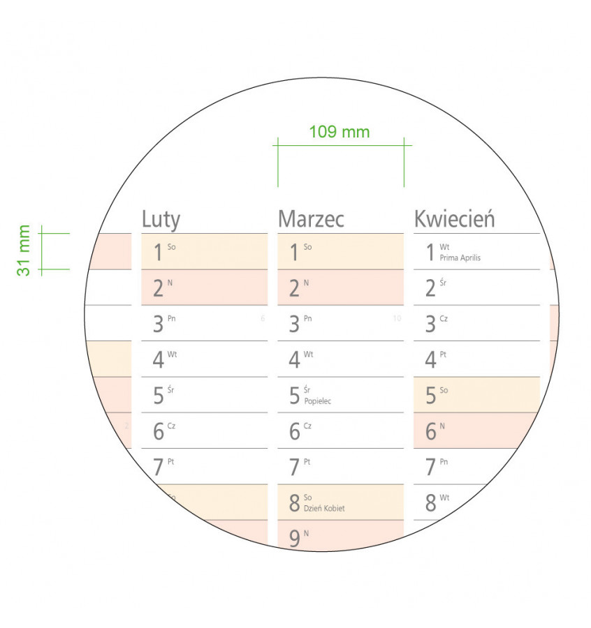 Planer ścienny 2026 138x975 cm kalendarz suchościeralny B0