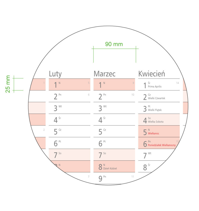 Planer ścienny na 2026 rok suchościeralny kalendarz A0