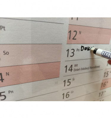 Tablica sztywny planer 2026 138x975 cm kalendarz suchościeralny B0 tworzywo