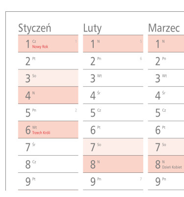 Tablica sztywny planer 2026 138x975 cm kalendarz suchościeralny B0 tworzywo