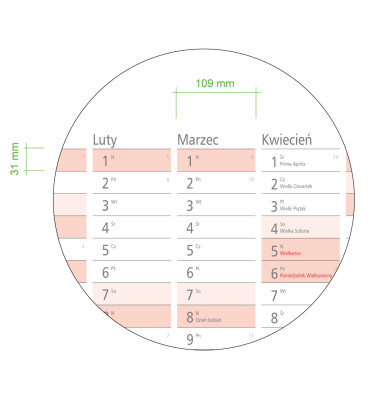 Tablica sztywny planer 2026 138x975 cm kalendarz suchościeralny B0 tworzywo