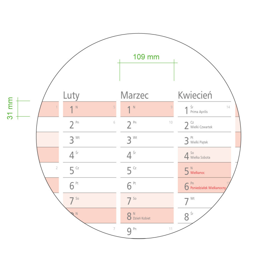 Tablica sztywny planer 2026 138x975 cm kalendarz suchościeralny B0 tworzywo