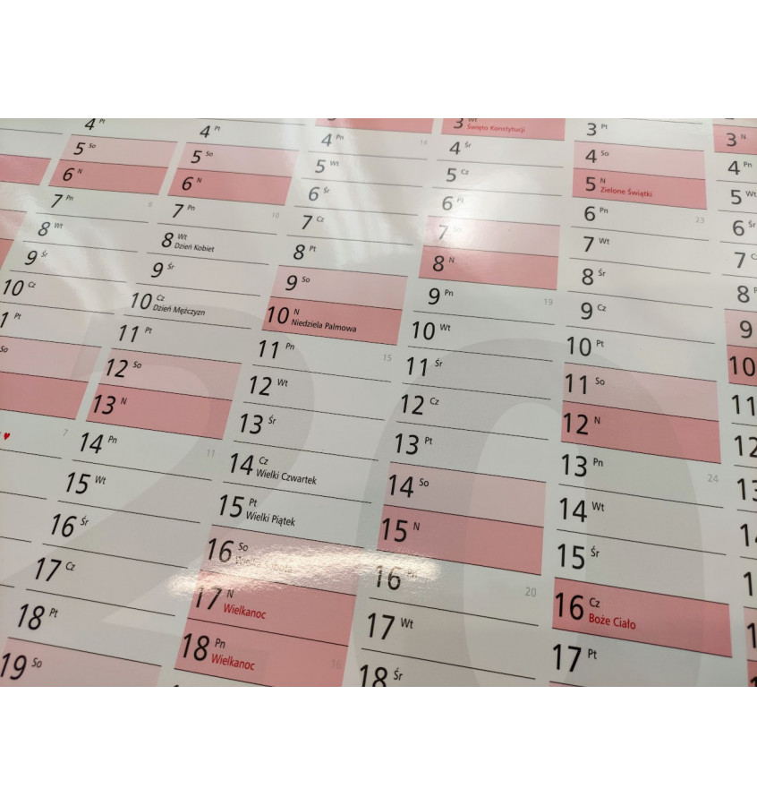 Tablica planer 2026 suchościeralny 119x84cm kalendarz A0 tworzywo