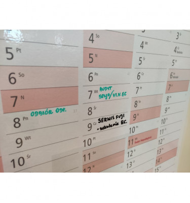 Tablica planer 2026 suchościeralny 119x84cm kalendarz A0 tworzywo