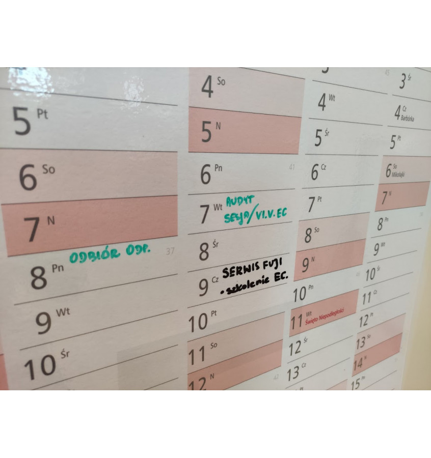 Tablica planer 2026 suchościeralny 119x84cm kalendarz A0 tworzywo