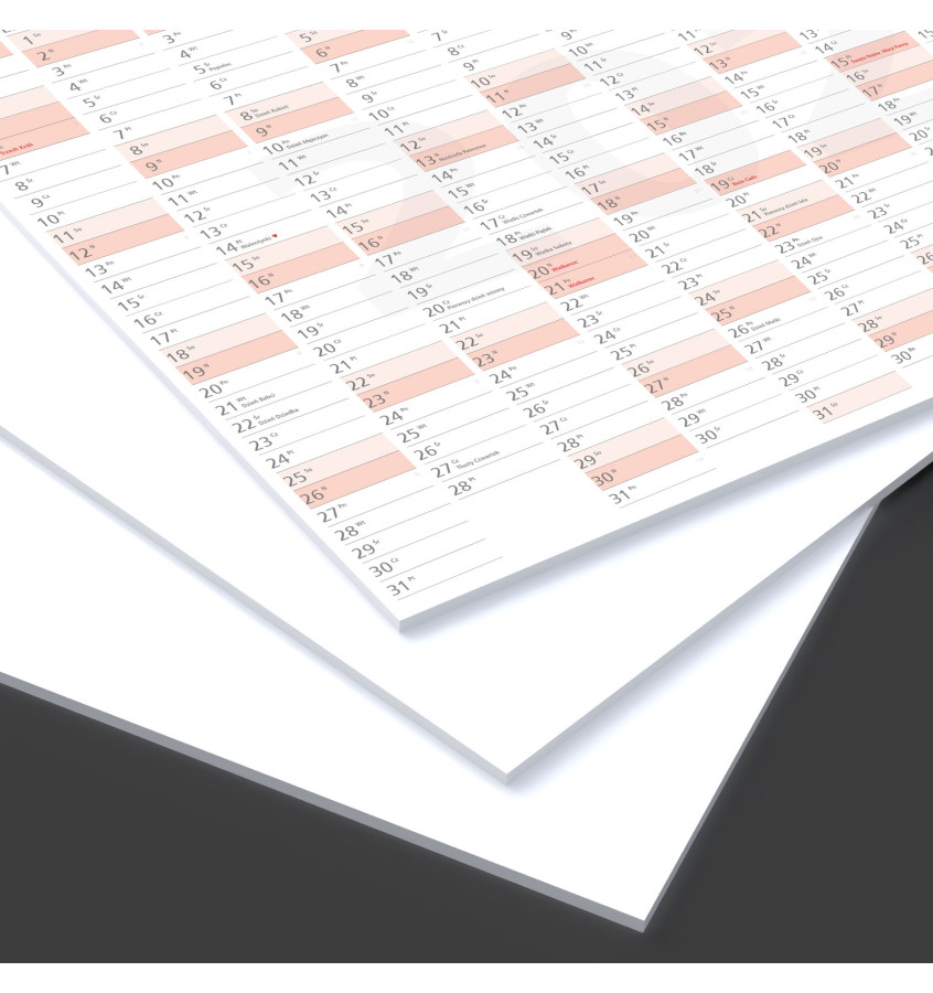 Tablica planer 2026 suchościeralny 119x84cm kalendarz A0 tworzywo