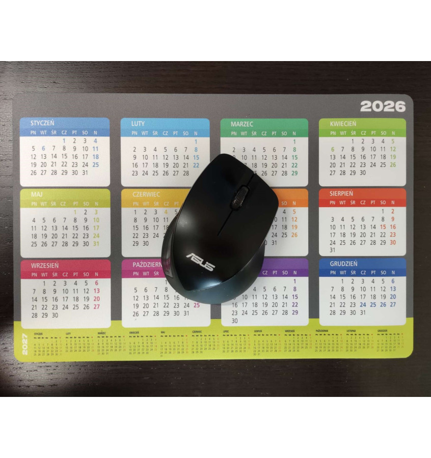 Podkładka pod myszkę z kalendarzem 2026 2027 wielkość 30x20cm