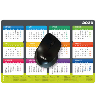 Podkładka pod myszkę z kalendarzem 2026 2027 wielkość 30x20cm