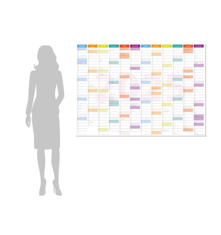 Planer ścienny 2026 138x97,5 cm kalendarz suchościeralny B0