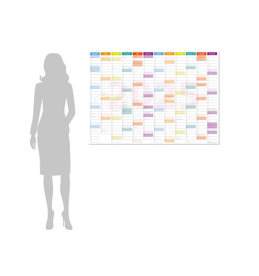 Planer ścienny 2026 119x975 cm kalendarz suchościeralny A0