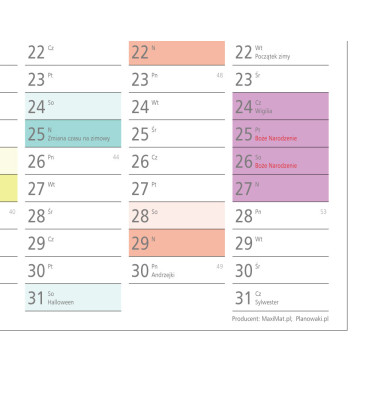 Planer ścienny 2026 A1 84x59cm kalendarz suchościeralny