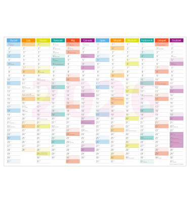 Planer ścienny 2026 A2 59,4x42 PRZEklejany kalendarz suchościeralny