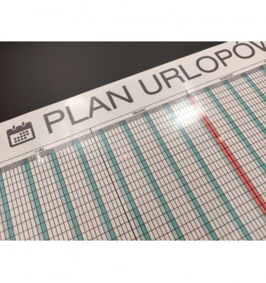 Planer urlopowy na 2026 rok format A0 84x119cm zmazywalny na 30 osób