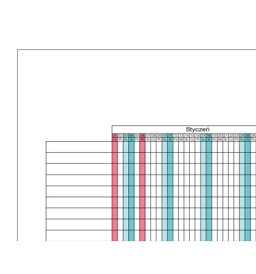Planer urlopów pracowniczych 2026 B0 102x144cm