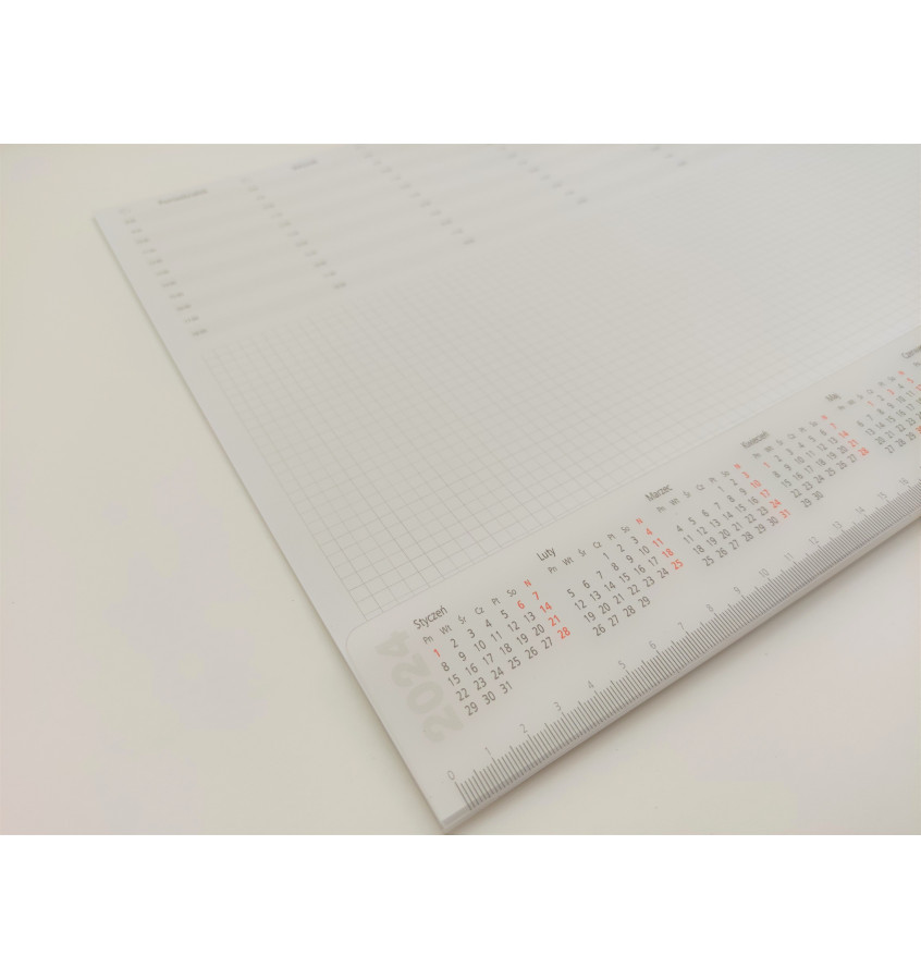 Biuwar 2026 blok notesowy B3 na biurko z kalendarzem na listwie zabezpieczającej