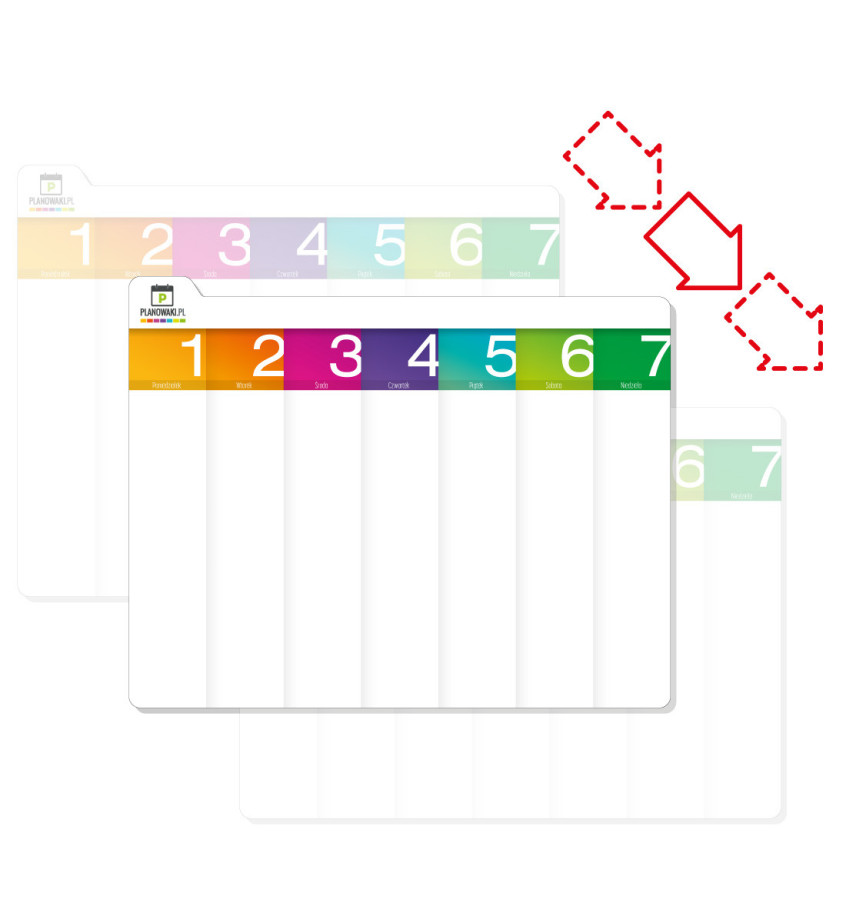 Planer tygodniowy suchościeralny PRZEklejany 46x37cm