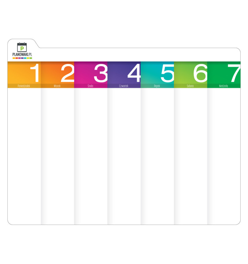 Planer tygodniowy suchościeralny PRZEklejany 46x37cm