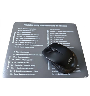 Podkładka pod mysz 25x20 cm ze skrótami Windows, Excel i Word