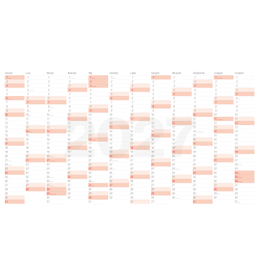 Planer ścienny 2027 MEGA kalendarz 190x102cm mocowanie smoprzylepne