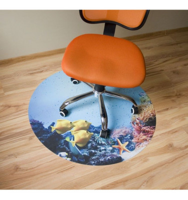 Mata ochronna pod krzesło na kółkach z grafiką 026 - pod fotel obrotowy - okrągła średnica 100cm gr. 13mm